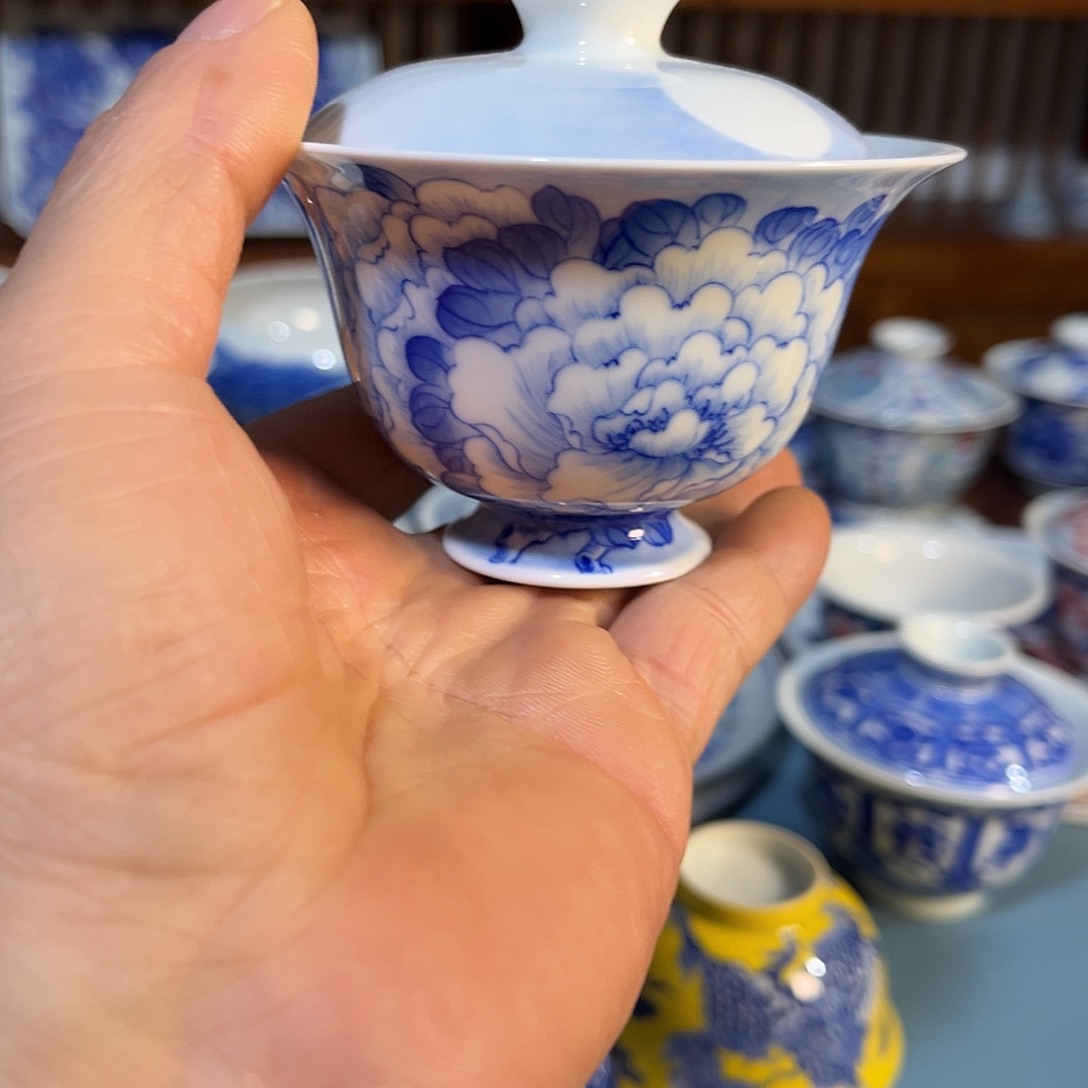 錡镇堂手工手绘绘盖碗