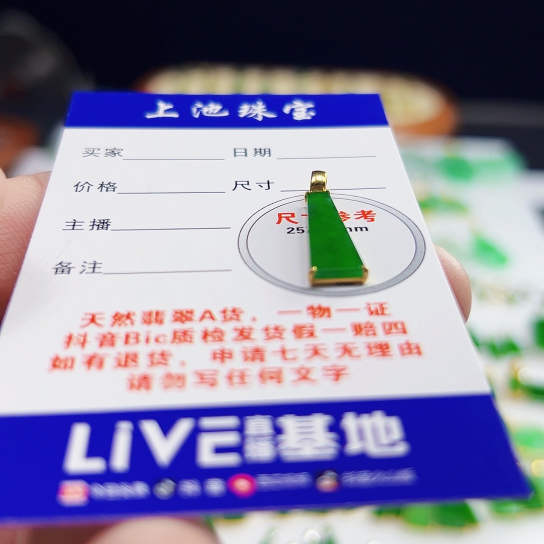 颈饰18K金镶嵌翡翠白*光翡翠