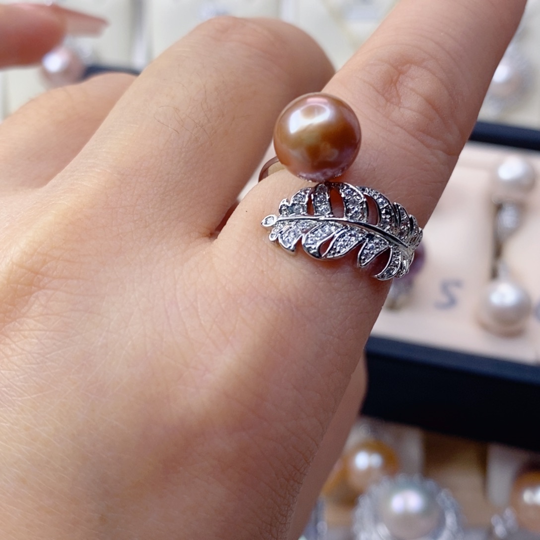 淡水珍珠戒指合金