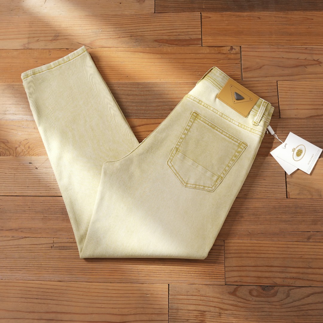 【宽松直筒】香槟黄宽松直筒裤秋冬新款中腰男士百搭休闲弹力牛仔裤