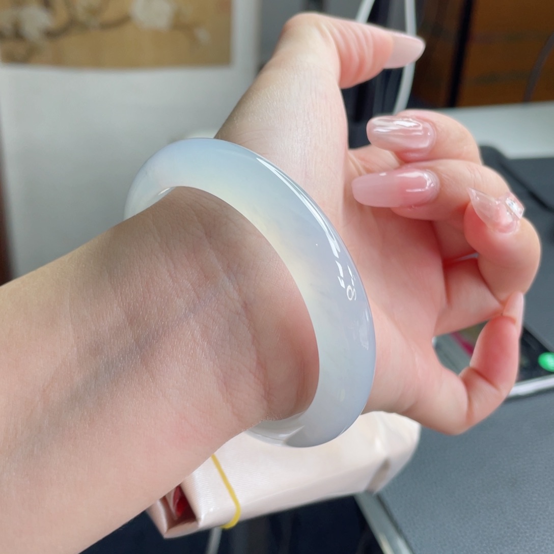 未镶嵌手镯翡翠56.6冰蓝紫月光 极光之恋怦然心动 19号