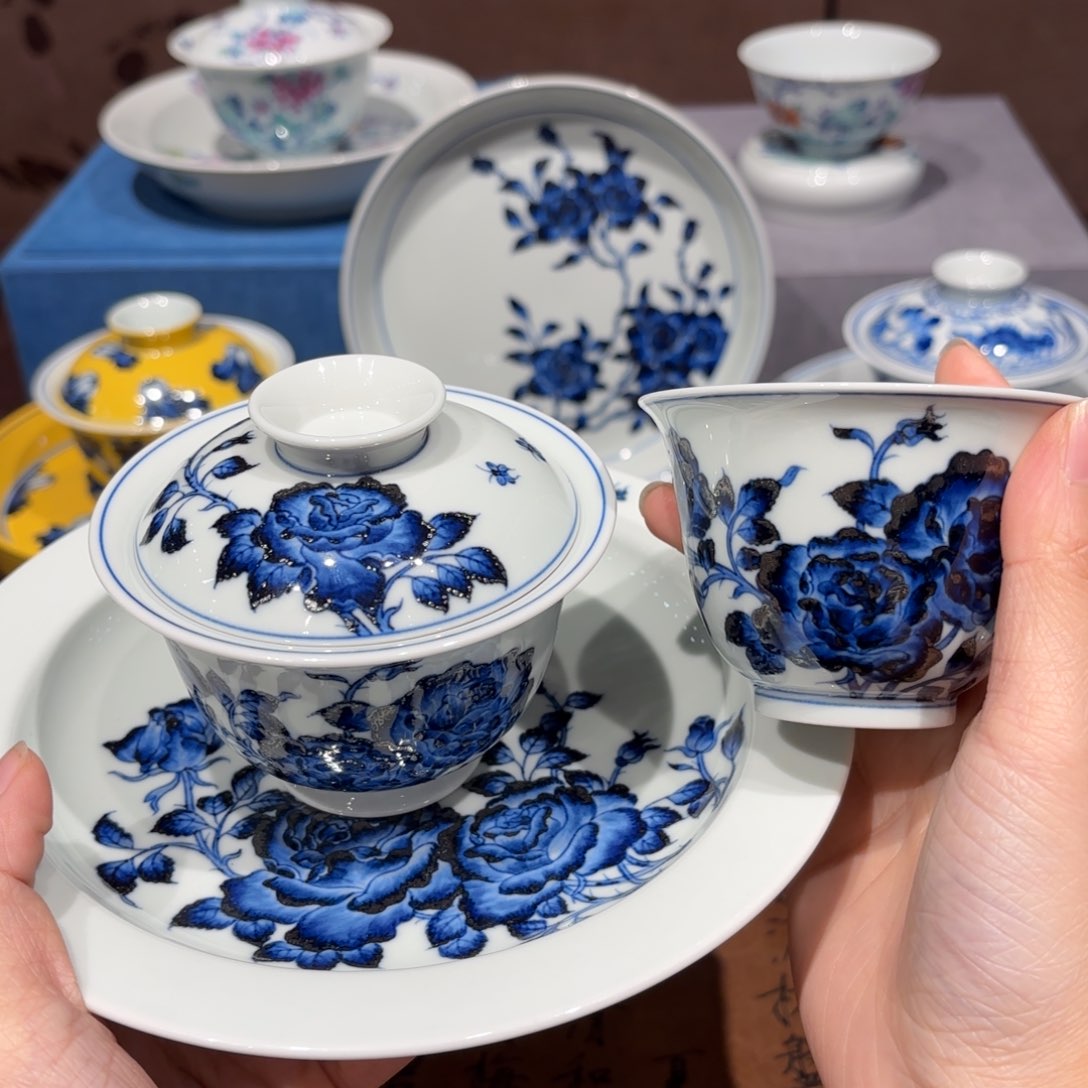 瓷片鹧*天景德镇纯手工手绘