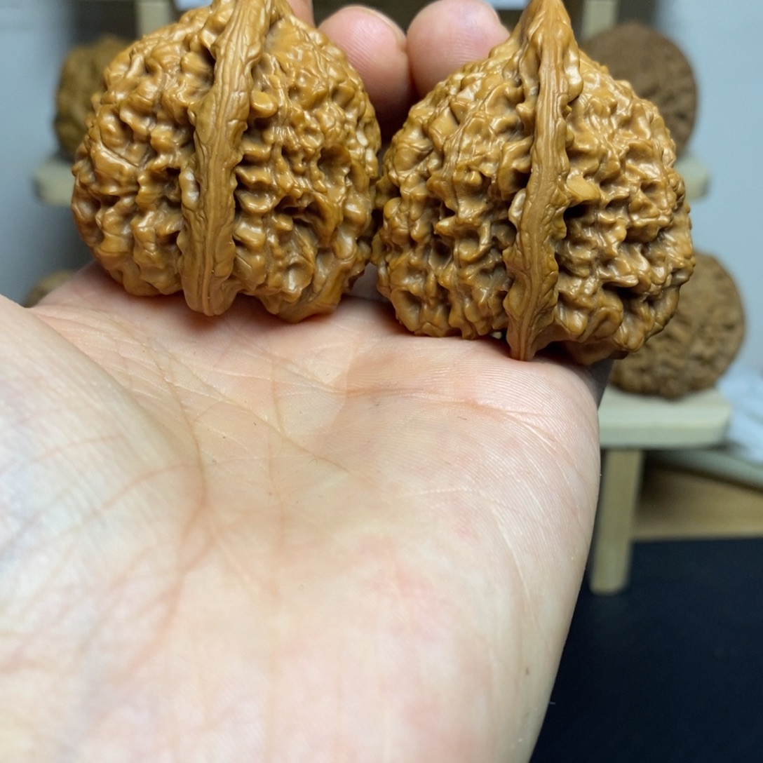大叶紫檀（黑酸枝木类）45官帽一对