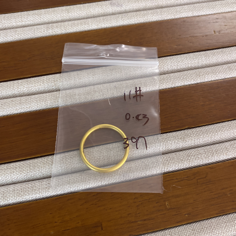 克重0.43 11号 古法素圈戒指 足金999