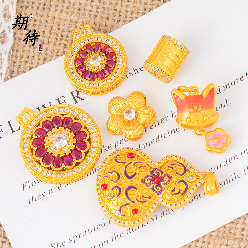 合金4072斌个性百搭饰品小众设计高级感玫钻罗盘简约招财猫桃花