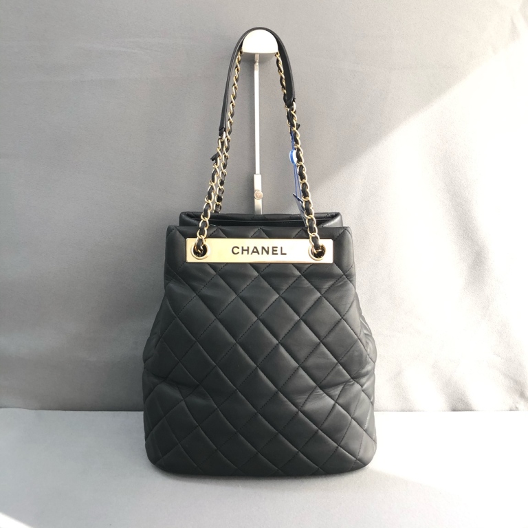 95新 Chanel/香奈儿 拾锦奢品 CHANEL香奈儿黑金水桶单肩包