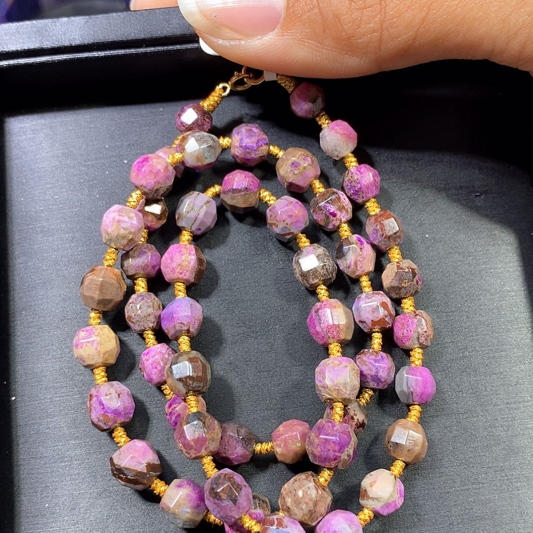 苏纪石（舒俱来）未镶嵌南非舒俱来灯笼珠项链