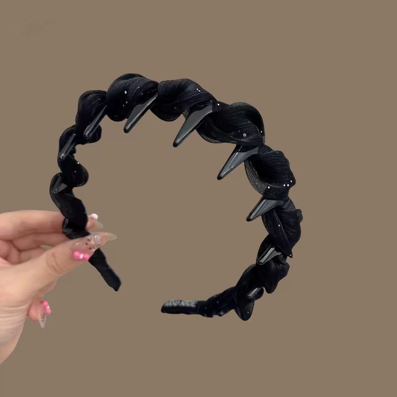 气质小香风布艺缠绕发箍防滑带齿头箍小红书同款高级感1858