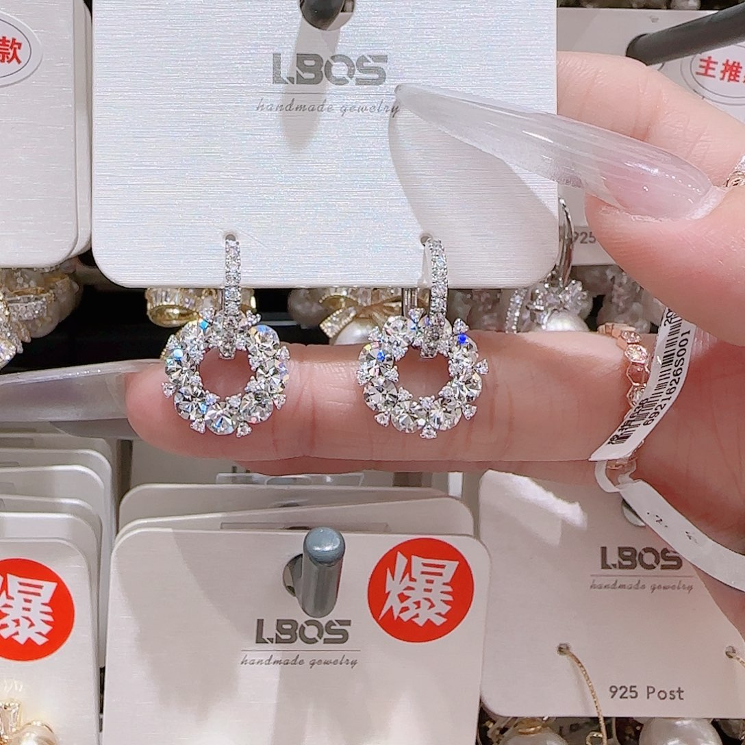 锆石铜合金925银耳环