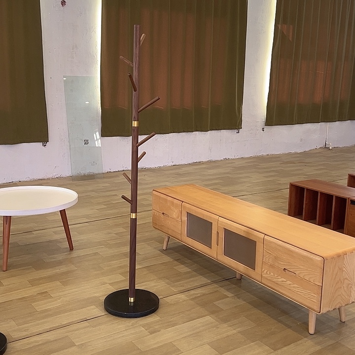 北美材福利黑胡桃木衣帽架不退不换