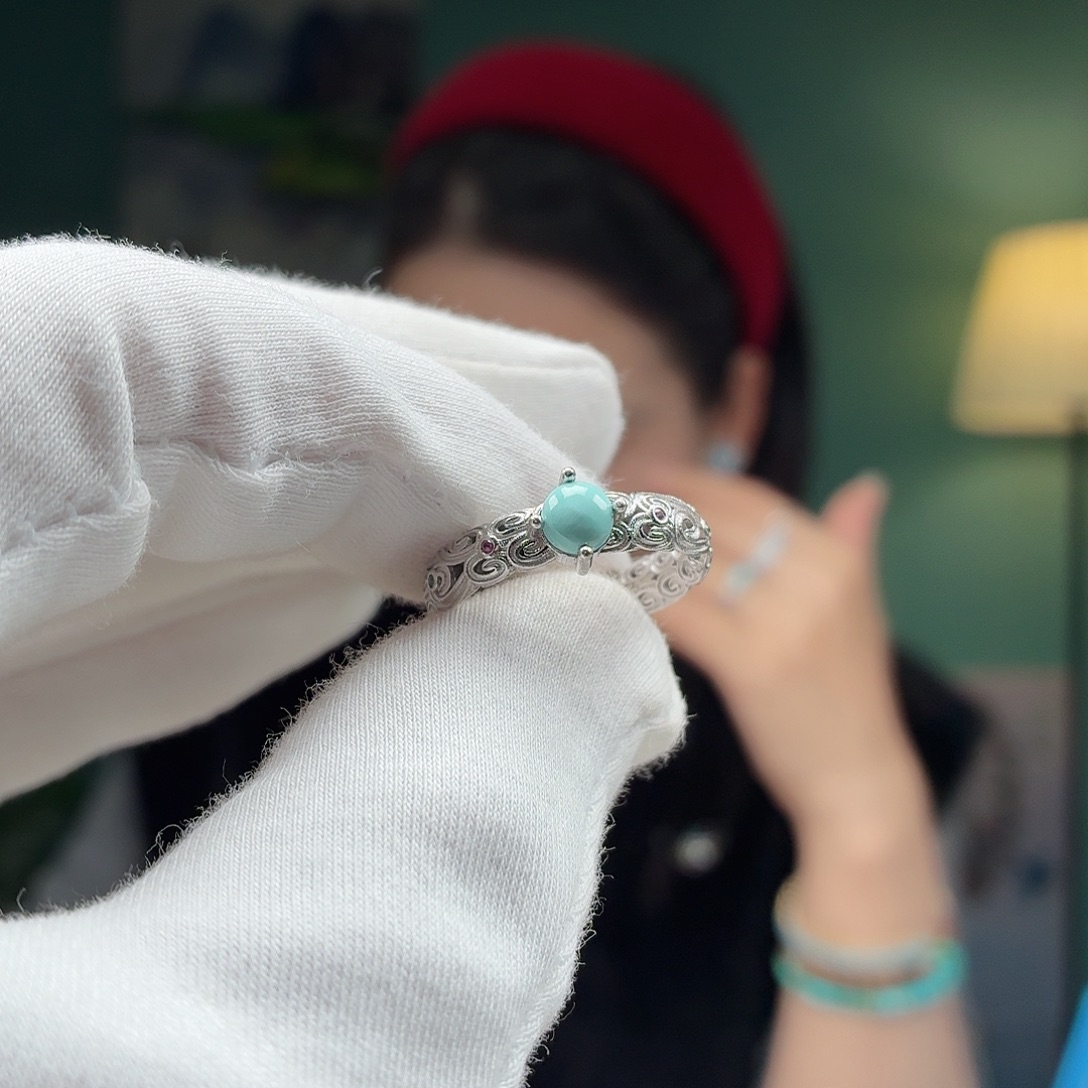 绿松石银S925镶嵌颈饰