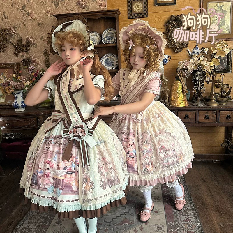 现货 线球猫原创lolita狗狗咖啡厅op洛丽塔可爱doll少女日常lo裙