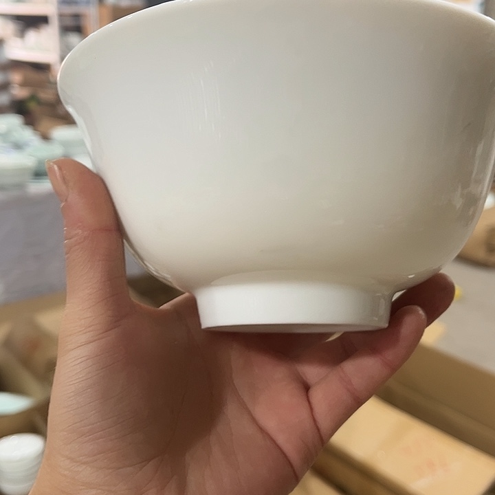 瓷片高白泥云白6.25英寸面碗四个微瑕包邮