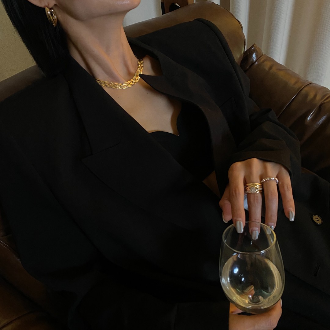 925银戒指 S925银原创小众设计时尚高级感设计师款多圈指环碎银子