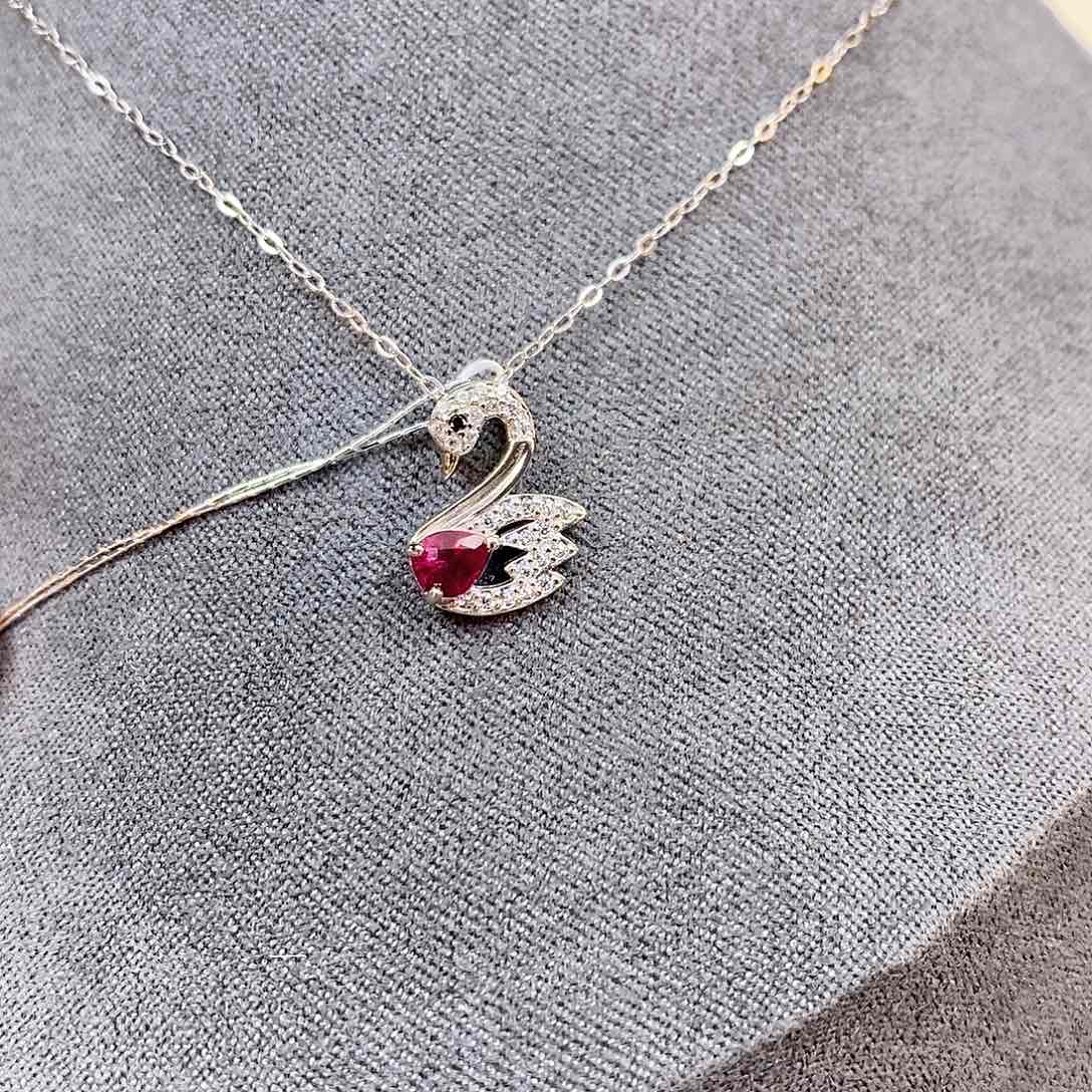 碧玺吊坠(赠链)银S925镶嵌卢比来