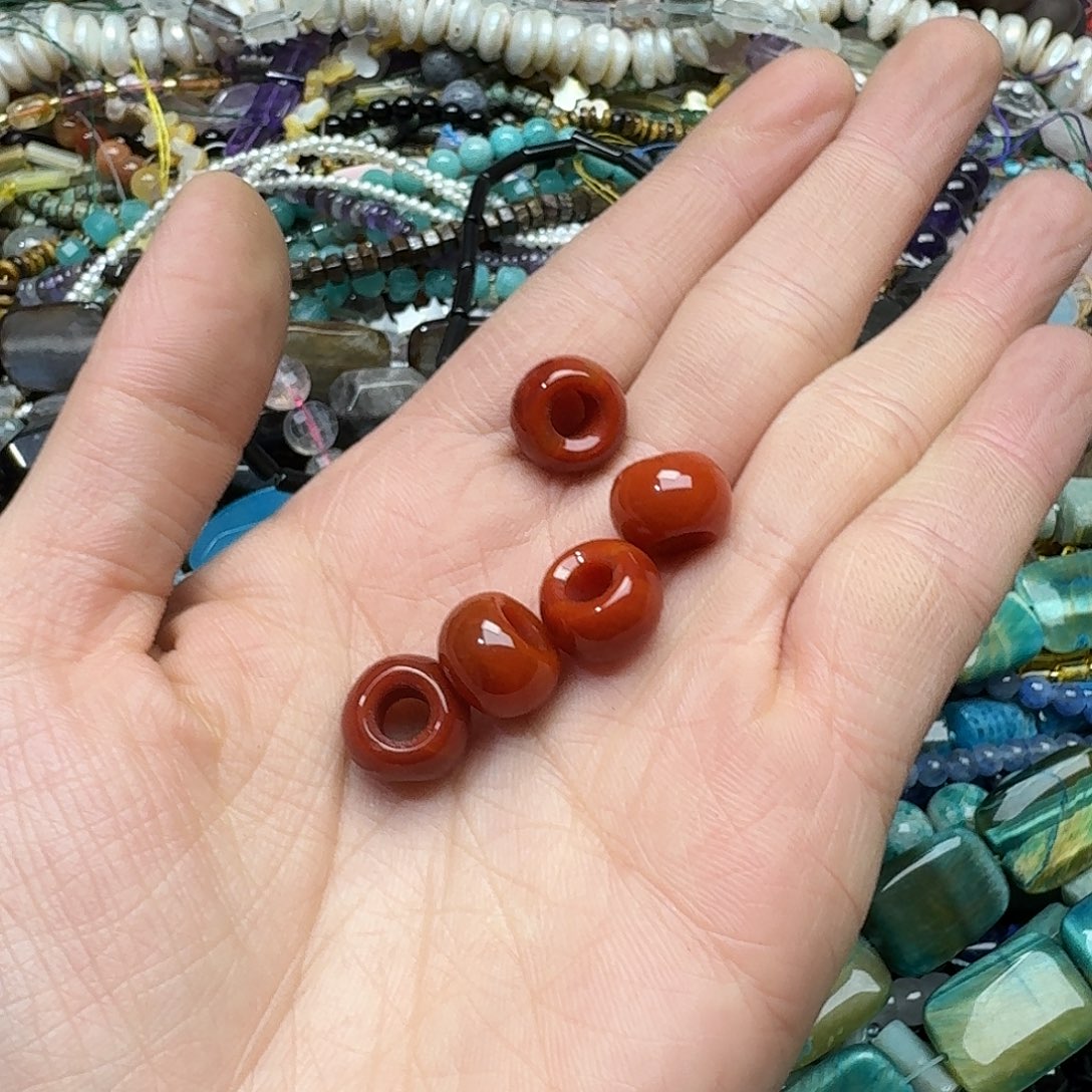 玛瑙/玉髓合金珠宝半成品一个13mm南红