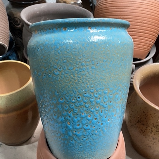 紫砂花盆口25高度33蓝