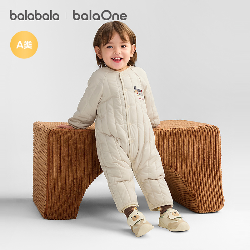 【balaOne】巴拉巴拉婴儿连体衣宝宝棉服爬服哈衣新款简约时尚