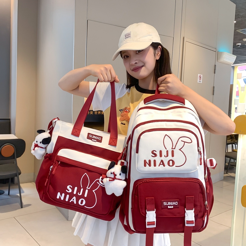 小清新可爱书包女初中生小学生轻便减负双肩包女高中生大容量背包