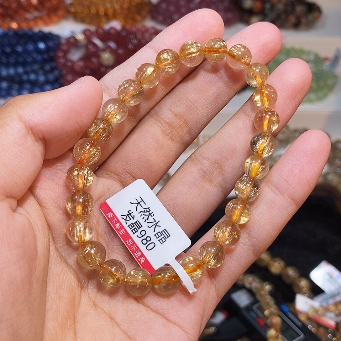 昔***丶发晶手串未镶嵌顺发发晶7mm