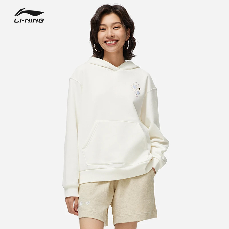 B品以直播展示为主-李宁卫衣女子运动潮流加绒连帽卫衣AWDT820