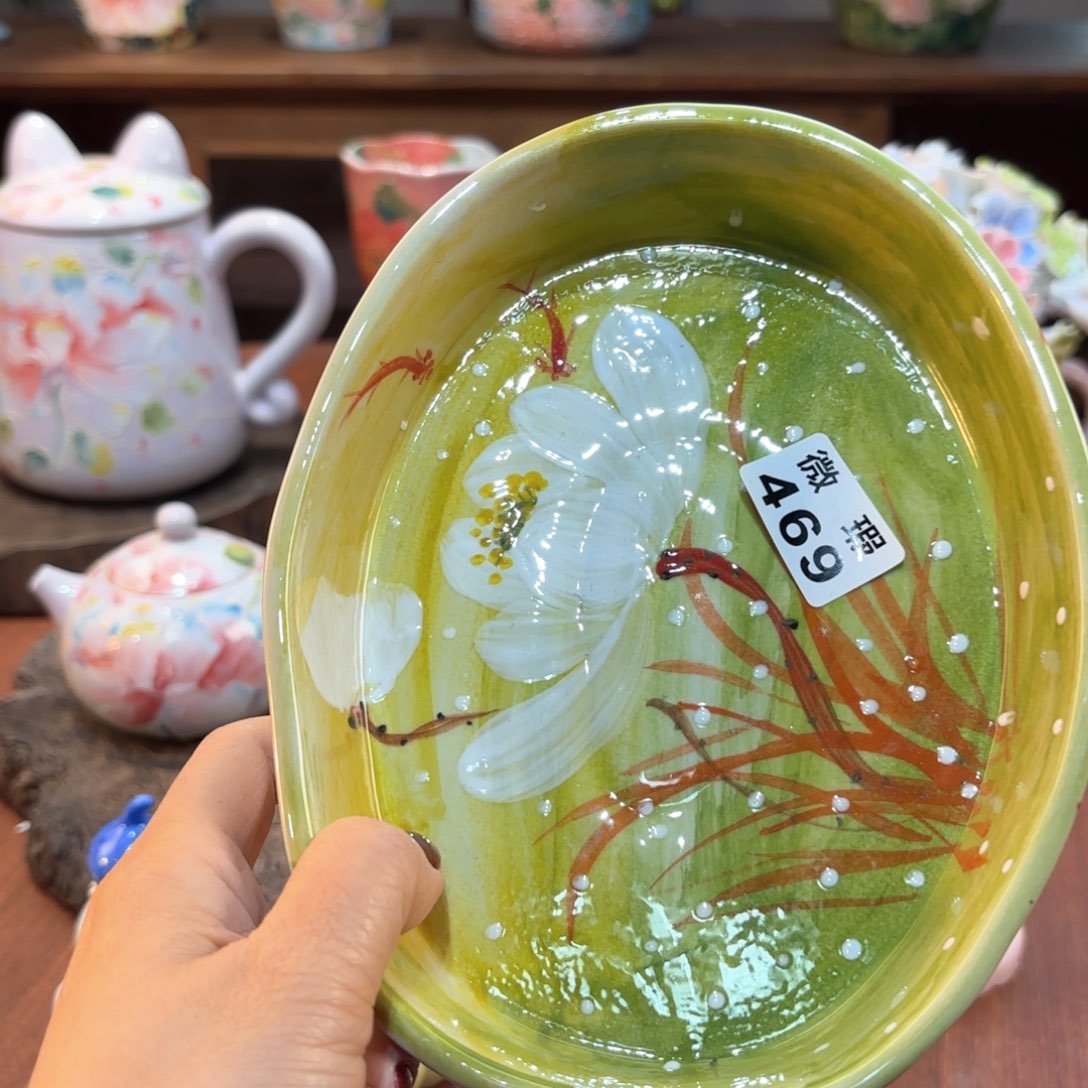 瓷片景德镇手绘高温釉下彩陶瓷茶具