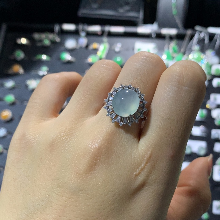 翡翠银S925镶嵌戒指