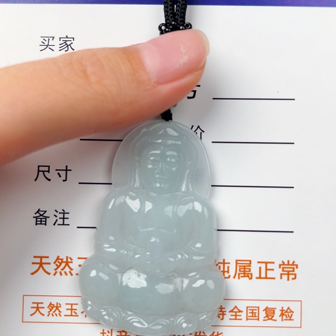翡翠未镶嵌颈饰观音