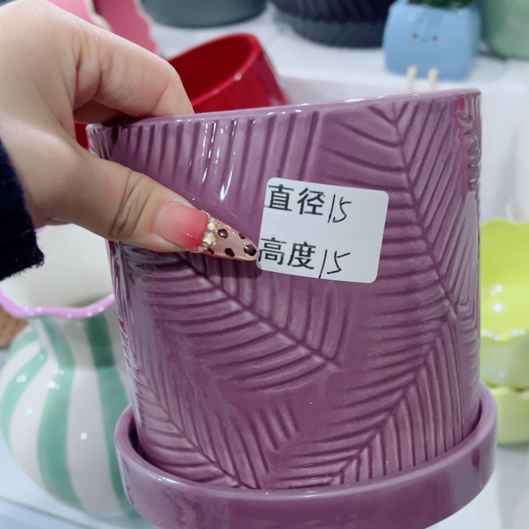 有孔，陶瓷花盆满10米包邮发货