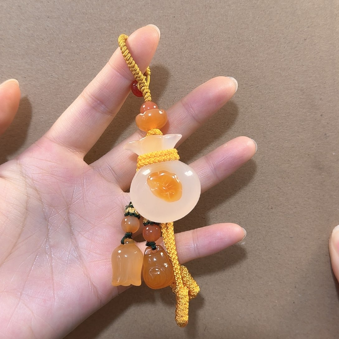 玛瑙/玉髓钥匙挂件未镶嵌大*单