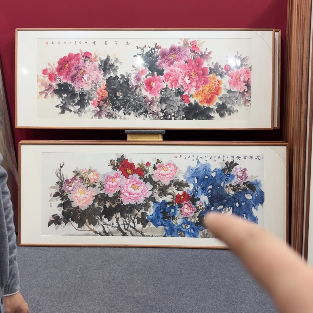 国画带框绘画210/80尺寸