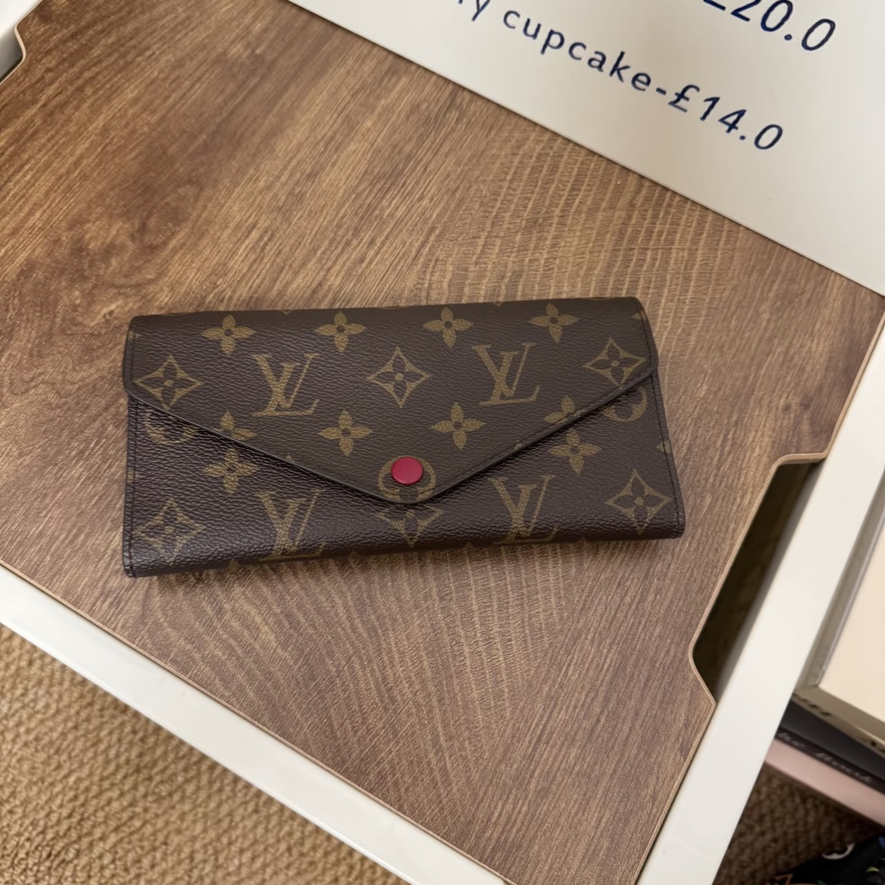 95新 LouisVuitton/路易威登 lv粉红豆豆钱包 二手原皮