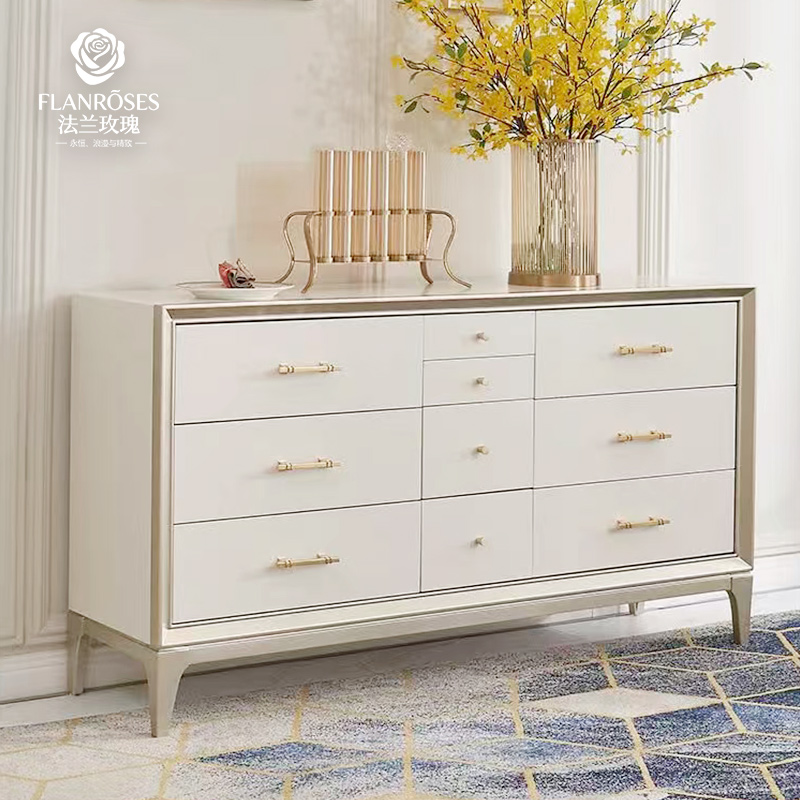 美式轻奢实木斗柜卧室欧式收纳柜简约客厅装饰玄关储物柜九斗柜