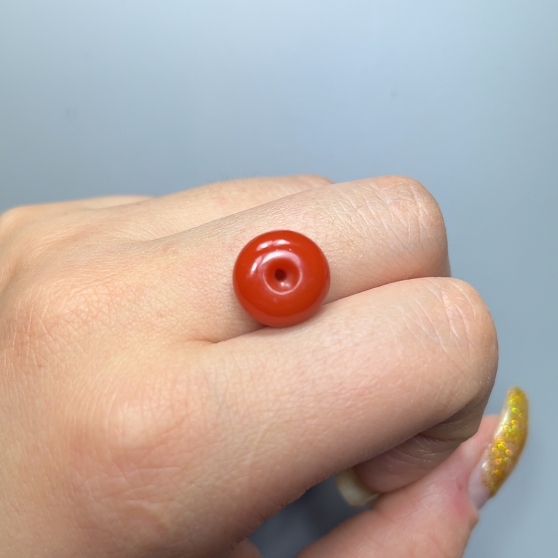 南红玛瑙柿子红平安扣未镶嵌