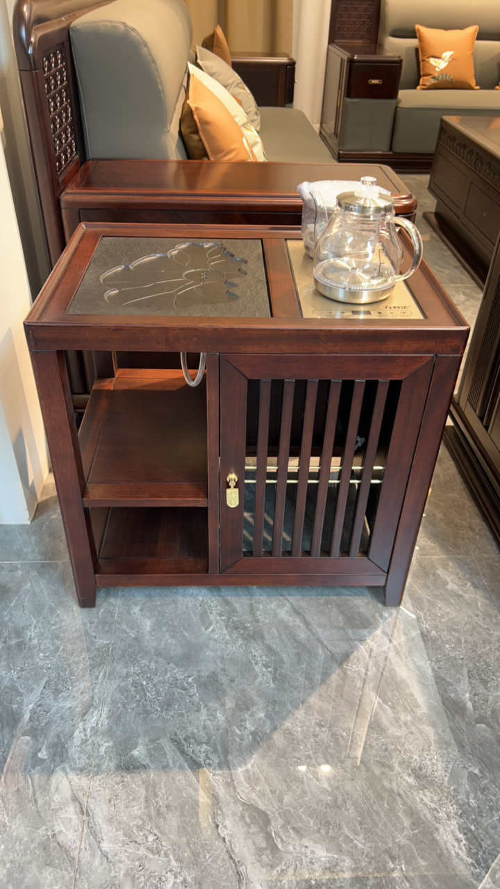 新中式小茶台移动储藏经济型置物柜储物柜客厅矮柜