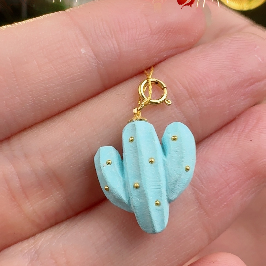 绿松石珠宝奇石18K金镶嵌