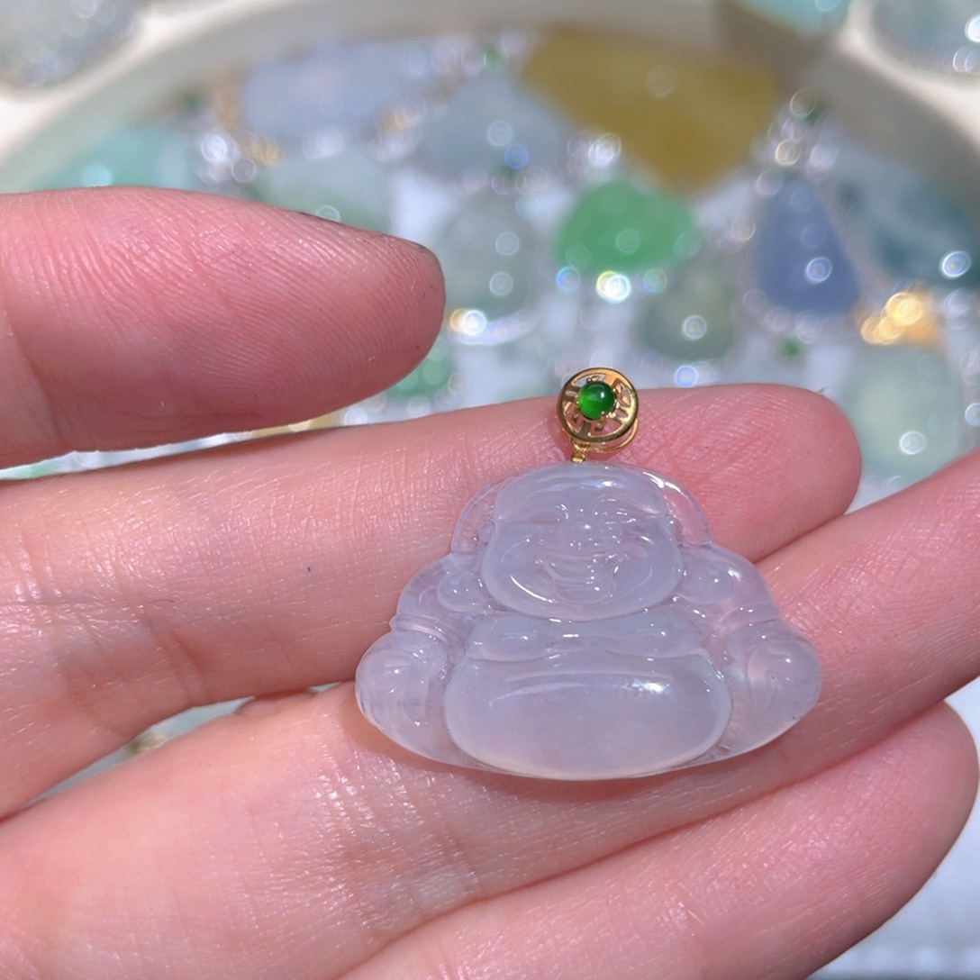 翡翠颈饰18K金镶嵌翡翠