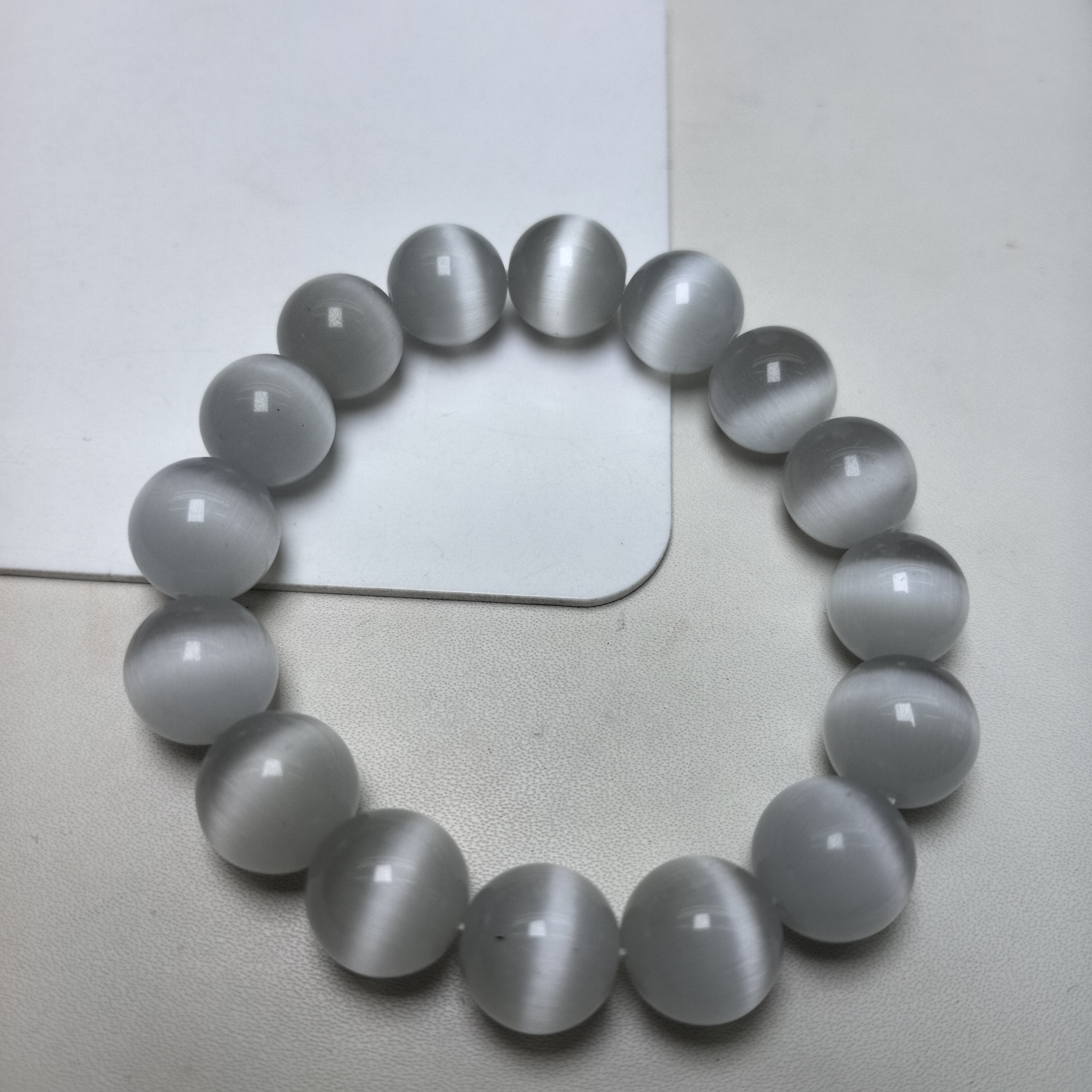 14mm银灰色手串时尚百搭LJJ-43