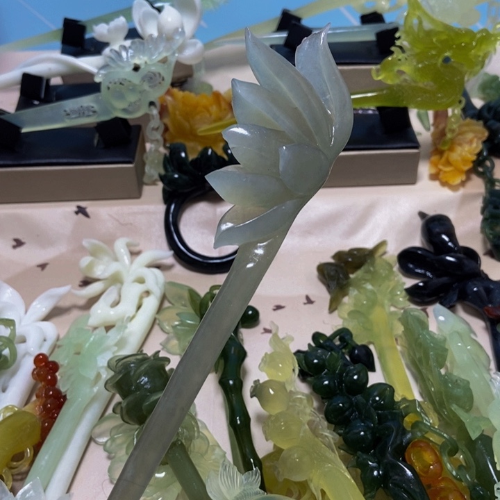 岫玉未镶嵌发簪发簪