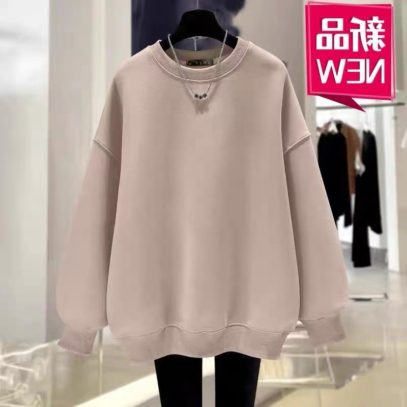 Q04（实体撤架）男女同款秋冬季棉加绒加厚净版百搭休闲圆领卫衣