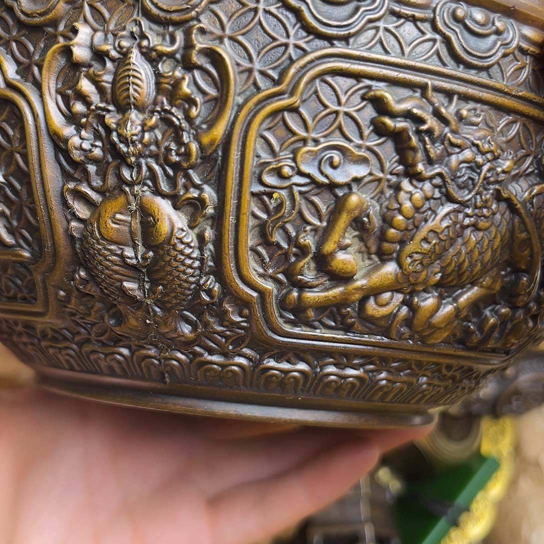 原矿风磨铜精美聚宝盆