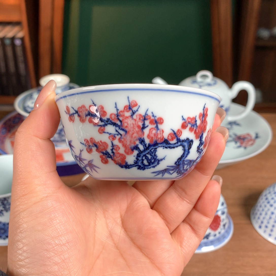 阳春白雪 青花釉里红