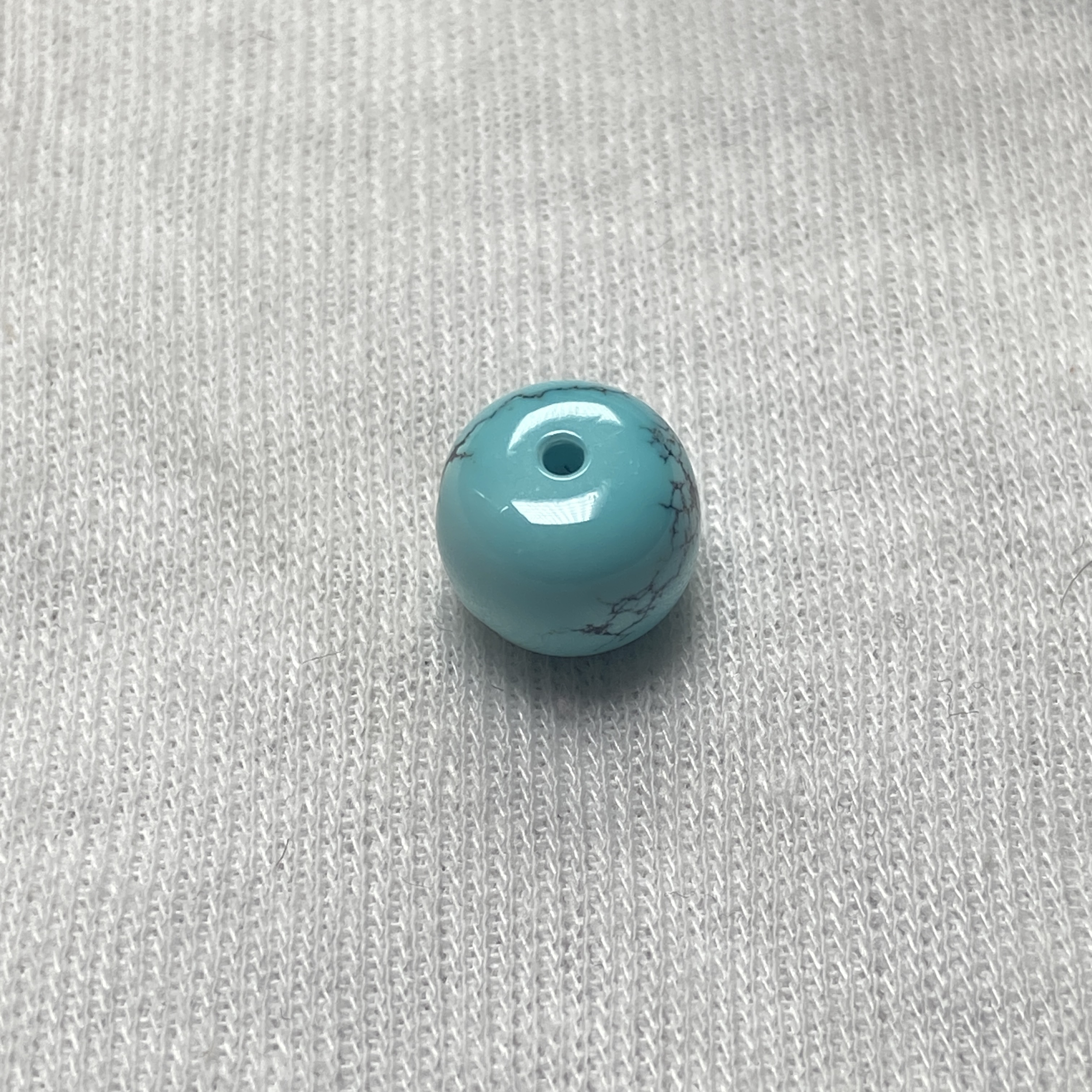 原矿绿松石水草纹老型配饰10.3×8.6mm