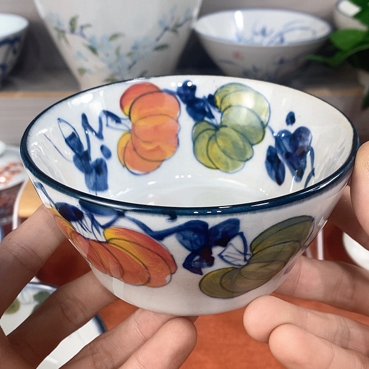 手工手绘陶泥高温釉下彩