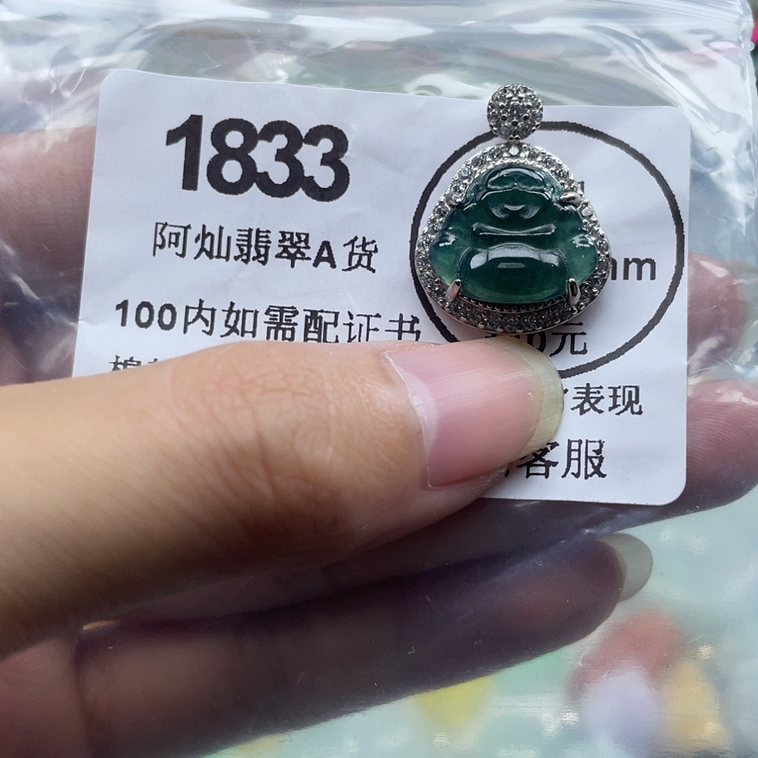 翡翠未镶嵌吊坠(赠链)