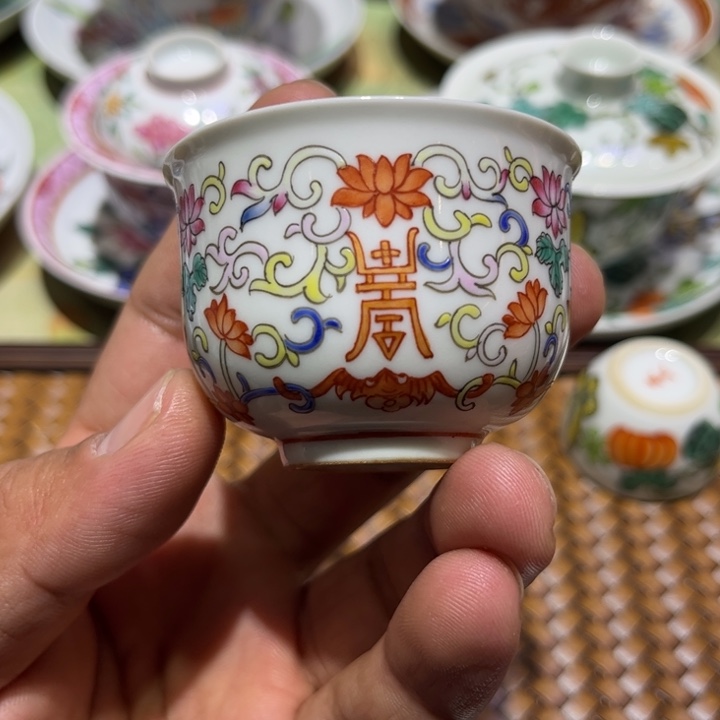 纯手绘精品盖碗杯