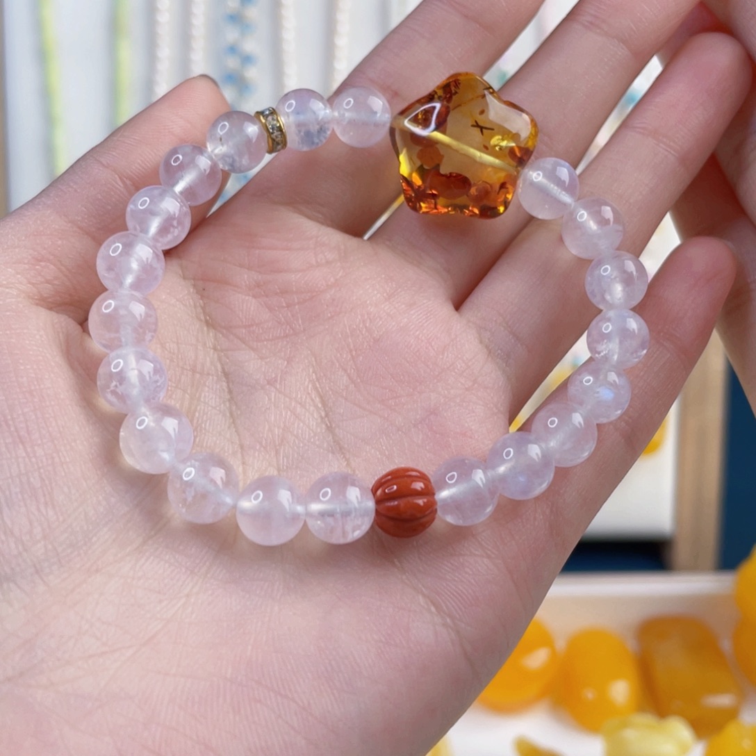 琥珀未镶嵌裸石琥珀手串