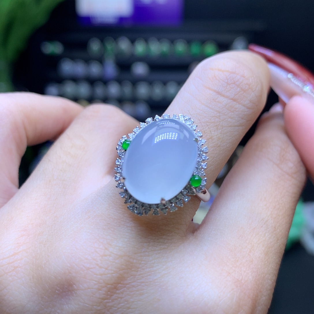 翡翠颈饰18K金镶嵌天然