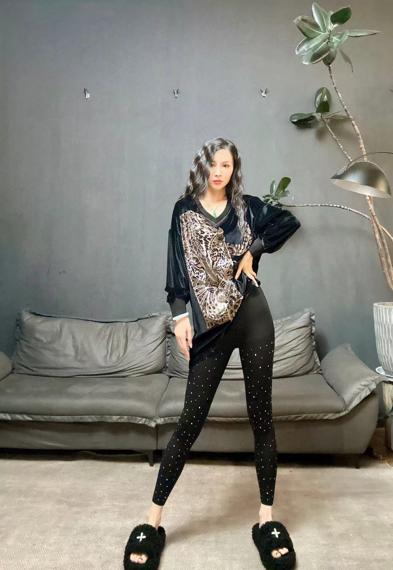 【瓏锦 - 俏】国风潮牌大码女装紧身显瘦高腰透气薄秋款芭比瑜伽裤