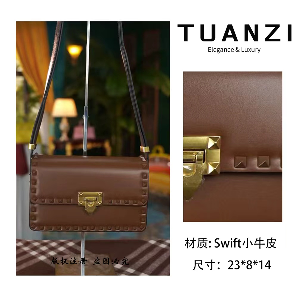 『23cm』手提斜挎腋下TUAN′ZI定制真皮女包 XKY-1273-卡其